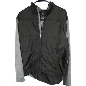 TopGolf Large Full Zipper Jacket Black Gray Two Zippered Pockets Athleisure